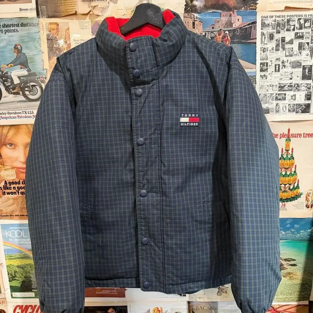 Tommy hilfiger green striped plaid